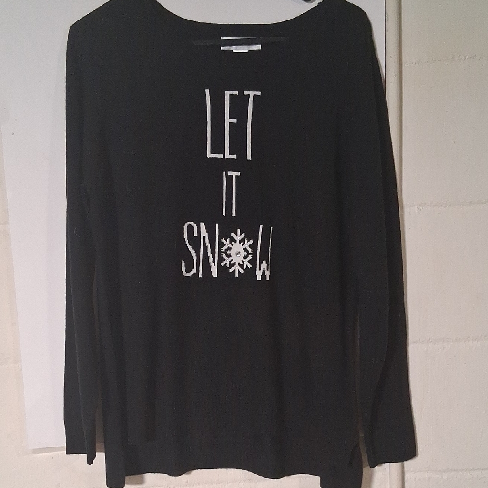 Christopher & Banks Black 'Let It Snow' Long Sleeve Tee